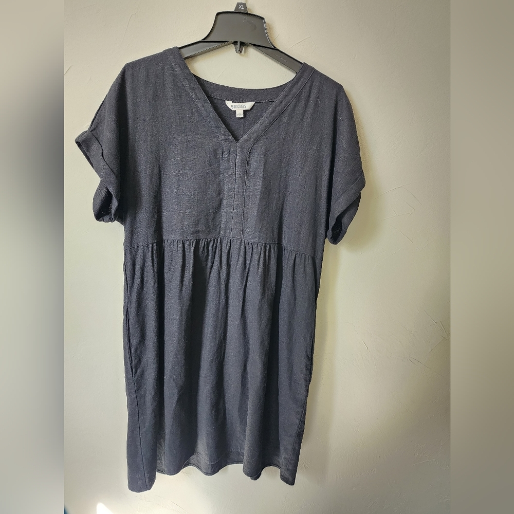 Briggs women's V-neck linen-blend dress size Large